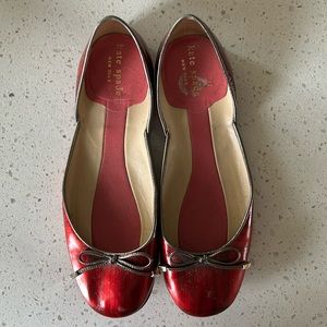 Kate Spade Red Plaid Flats 7.5 B